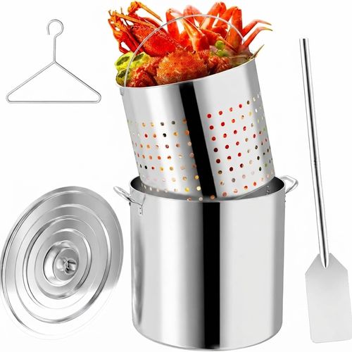 80QT Seafood Boil Pot with Detachable Paddle