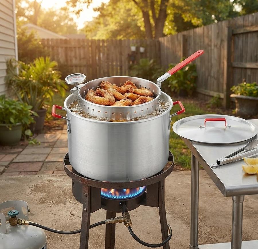 10QT Fish Fryer Pot with Basket