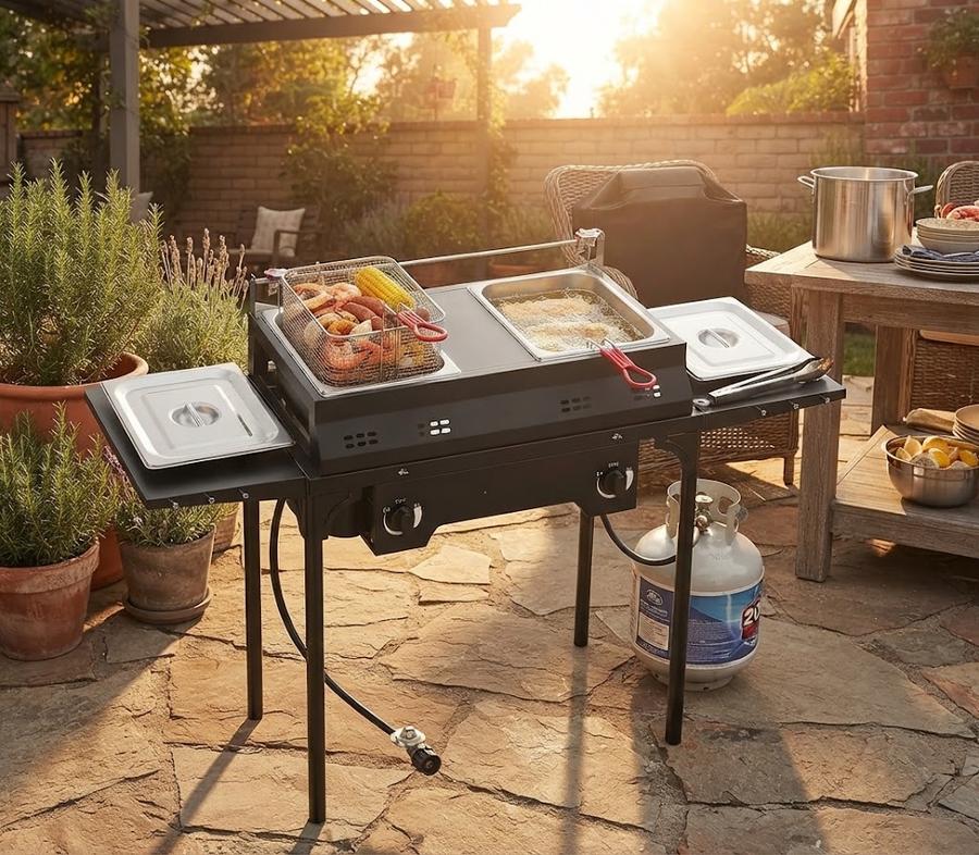 Outdoor Propane Deep Fryer with Cover